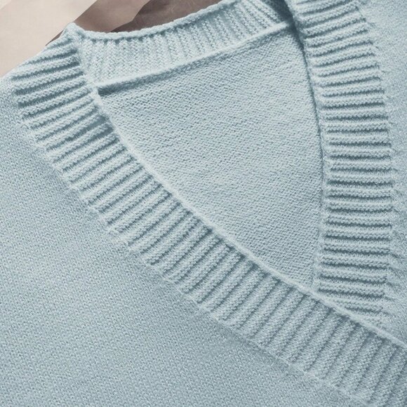 Blue Casual Women's button clousure knit Sweater - Picture 4 of 7